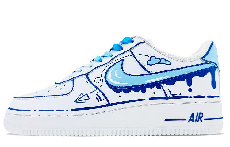 Nike Air Force 1 Low Low-Top Skateboard Shoes Men's White Blue
