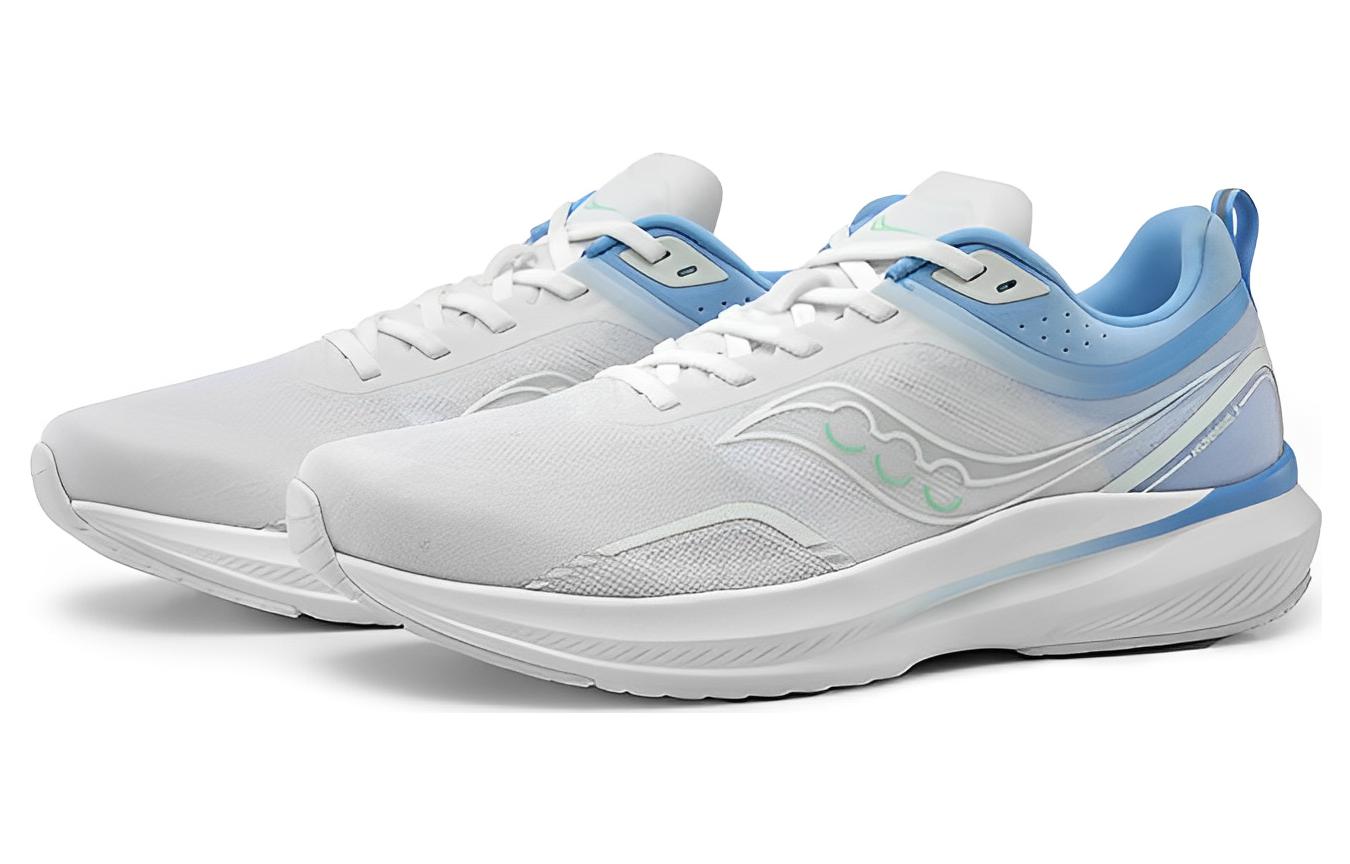 Saucony Humming Hummingbird 3 Shock Absorbers Slip Resistant Abrasion Resistant Low top Running Shoes Unisex White Blue