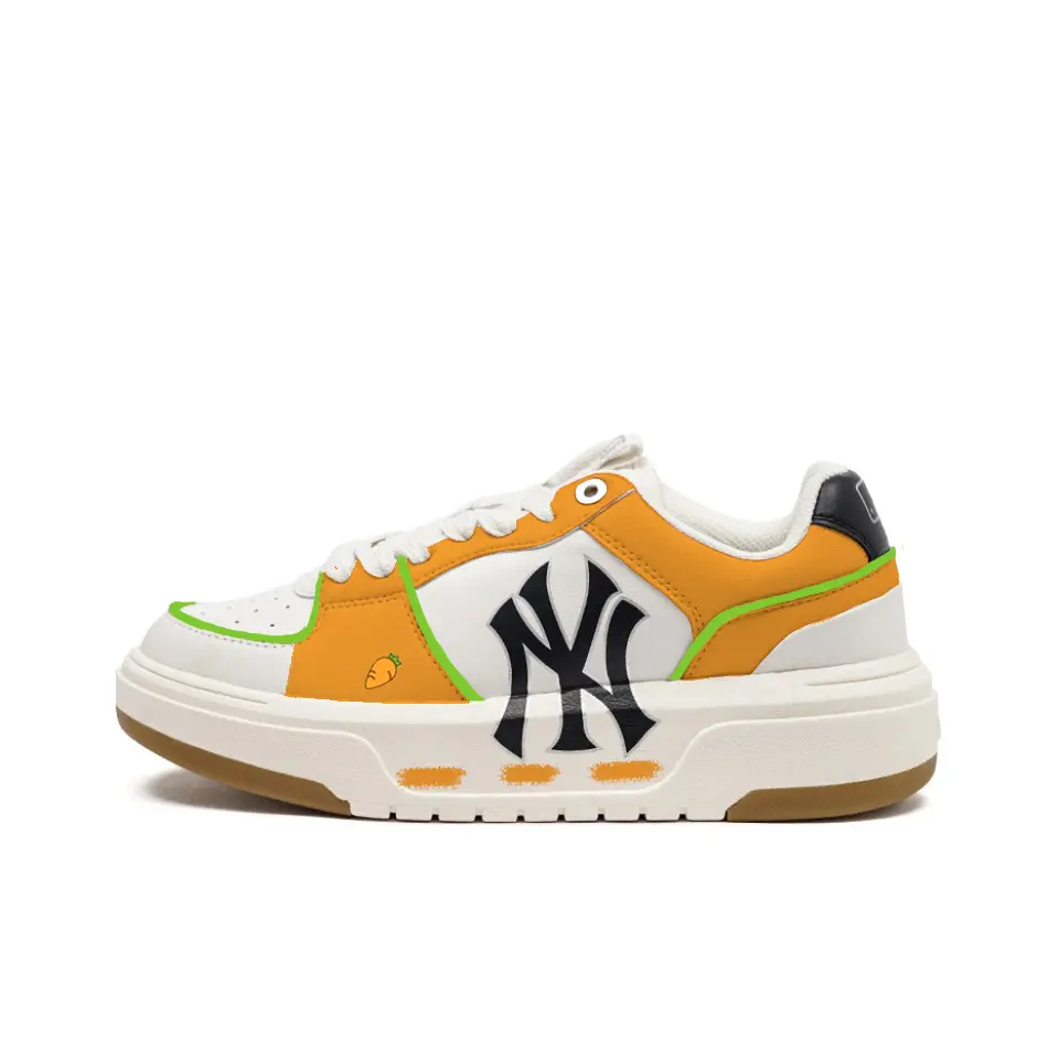 MLB Chunky Liner Carrot Juice Low top Skateboard Shoes Unisex White Orange Green