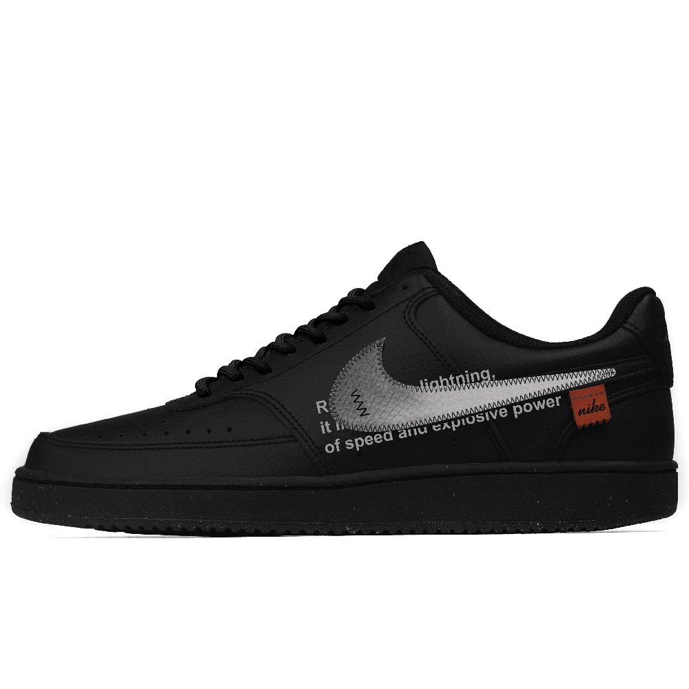 Nike Court Vision Anti-Slip Wear-Resistant Low-Top Skateboard Shoes Unisex Black Gray