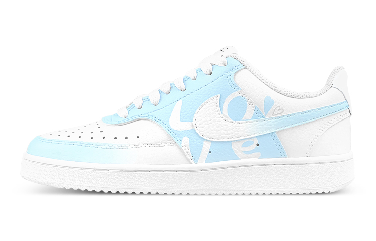 Nike Court Vision Low-Top Skateboard Shoes Unisex White Blue