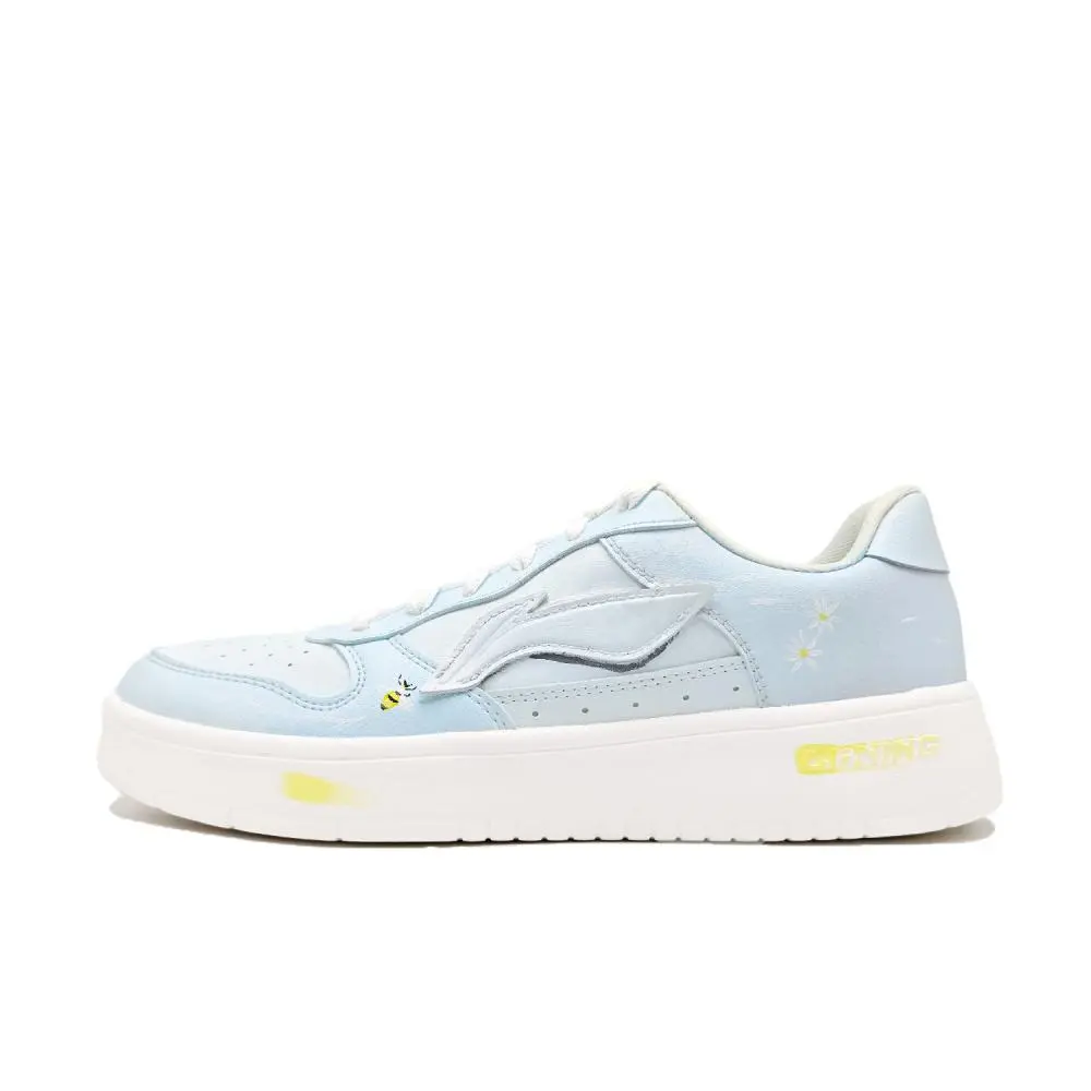 LiNing Pontoon Boats Cushioning, Wear Resistant Low Top Skateboard Shoes Women's Blue