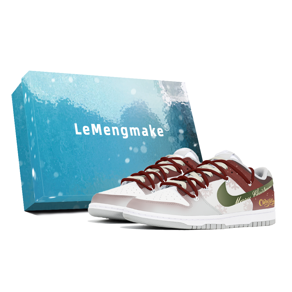 Nike Dunk Abrasion-Resistant Low-Top Skateboard Shoes Men's White Red