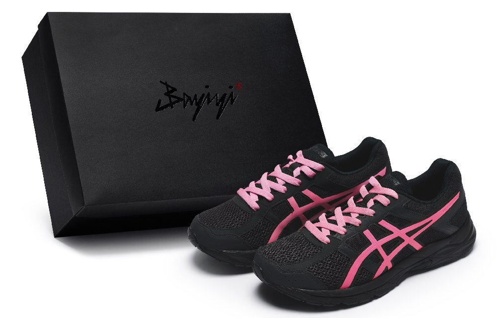 Asics Gel Contend 4 Anti Slip Wear Resistant Low Top Running Shoes Women's Black Rose Fuchsia
