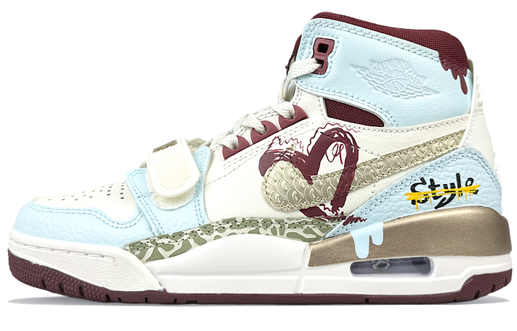 Jordan Legacy 312 High Top Vintage Basketball Shoes GS Blue White