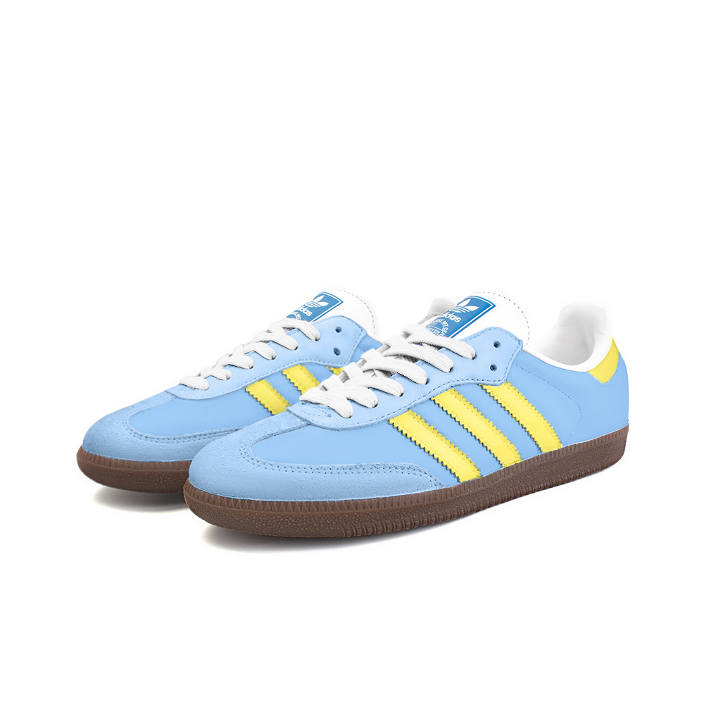 Adidas Originals SAMBA OG Low Top Skateboard Shoes Unisex Blue Yellow