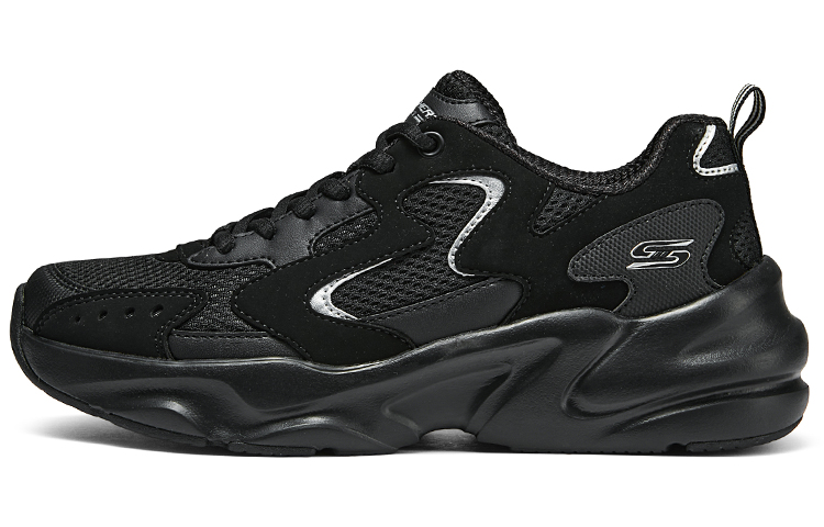 Skechers BOBS BAMINA 2 Cushioned Wear-Resistant Breathable Low-Top Chunky Sneakers Women's Black