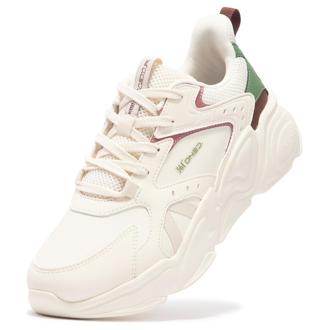 361° Wear-Resistant Low-Top Running Shoes Women's Beige Green Red
