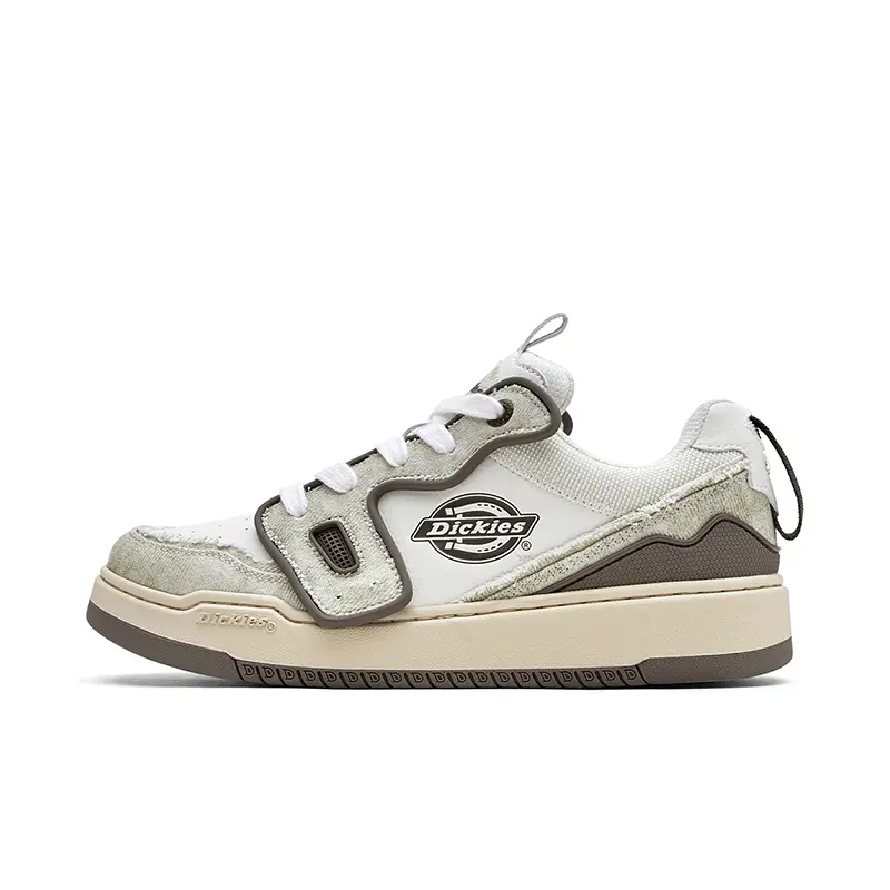 Dickies Slip Resistant, Abrasion Resistant, Lightweight Low Top Skateboard Shoes Men's White Coffee