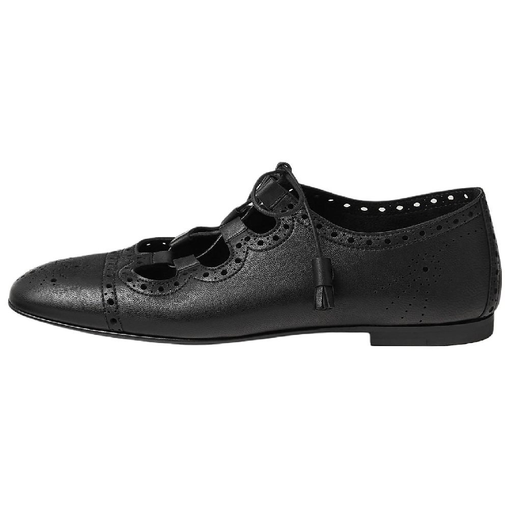 HERMES Khea Flat Mary Jane Shoes Women's Black