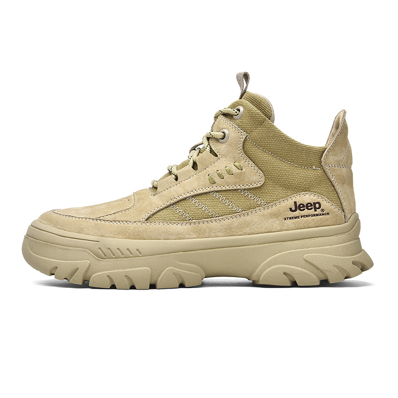 Jeep Breathable Wear-Resistant Cushioning Ankle-Length Outdoor Boots Men's Sand