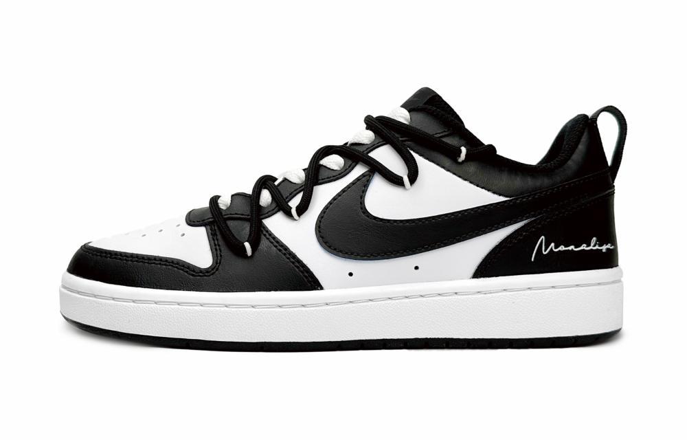 Nike Court Borough Low Low-Top Skateboard Shoes GS Black White