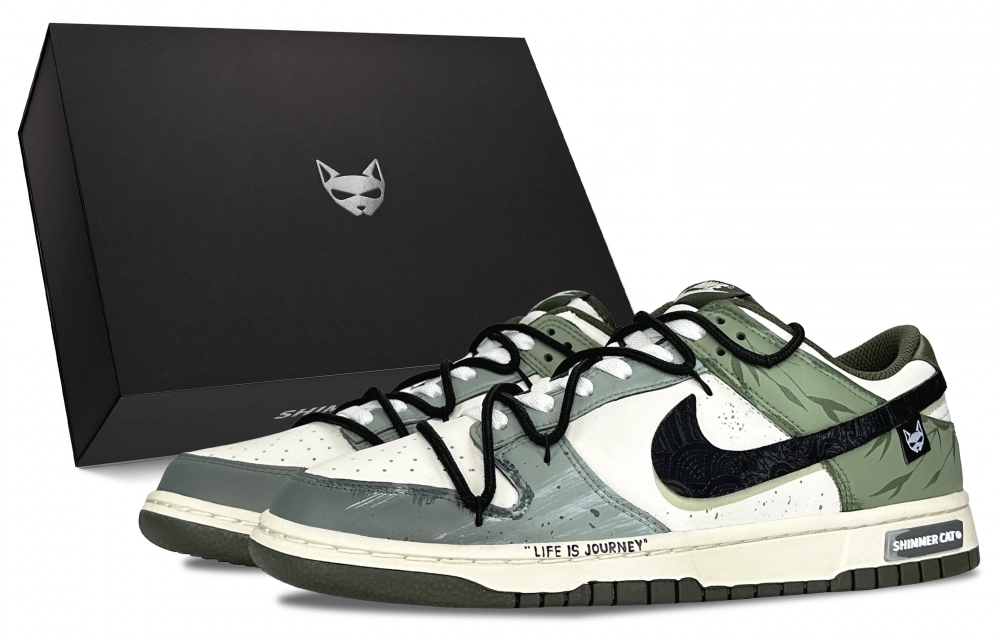 Nike Dunk Skateboard Shoes Unisex Low top White/Black/Green