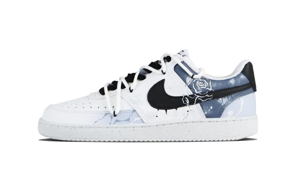 Nike Court Vision 1 Ice Rose Abrasion Resistant Low top Skateboard Shoes Unisex Blue White