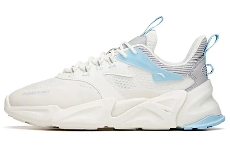 Anta Pulse 2 Shock Absorbers Slip Resistant Abrasion Resistant Breathable Low top Chunky Sneakers Men's White Gray