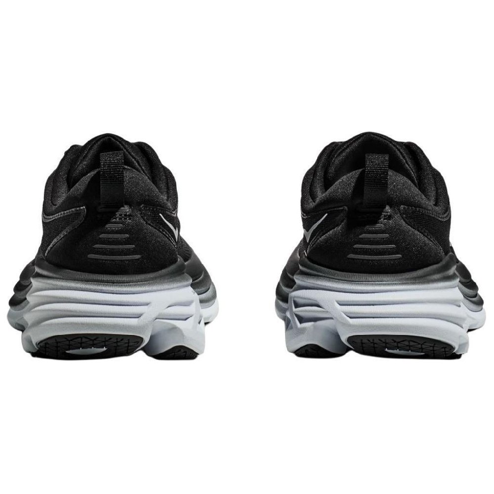 HOKA ONE ONE Bondi 8 Anti Slip Wear Resistant Low Top Casual Running Shoes Men's Black White