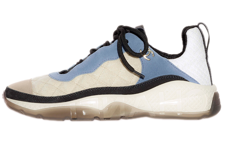 CHANEL Low Top Casual Shoes Women's Blue