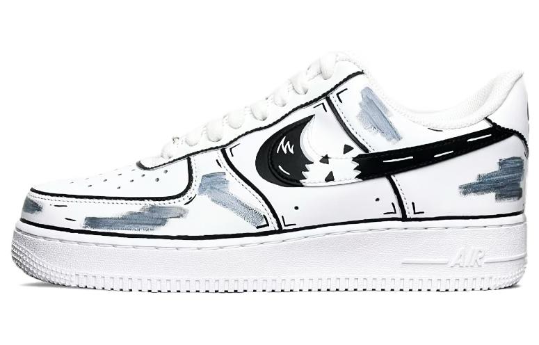 Nike Air Force 1 Skateboard Shoes Men Low-Top White/Black/Gray