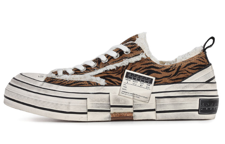 VESSEL G.o.p. Lows 'Tiger Print' Low-Top Canvas Shoes Unisex Brown