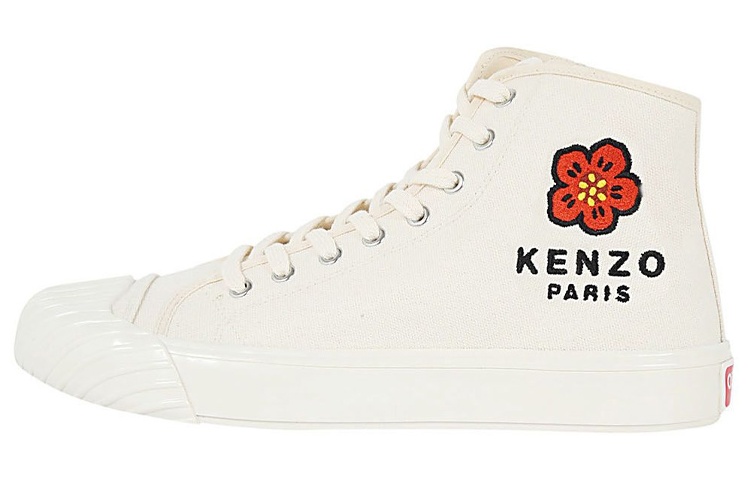 KENZO School High Top Trainers Paris Logo Cream