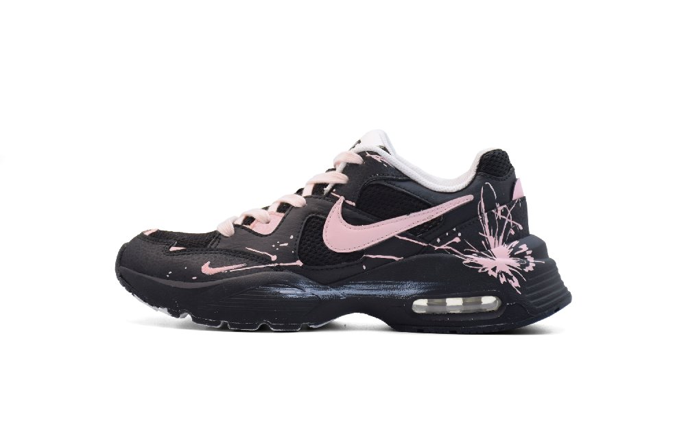 Nike Air Max Fusion Slip-Resistant Low-Top Running Shoes Women's Black Pink