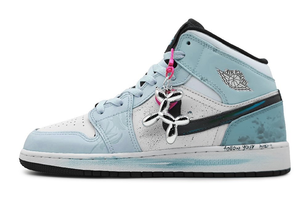 Jordan Air Jordan 1 Mid-Top Vintage Basketball Shoes GS Blue