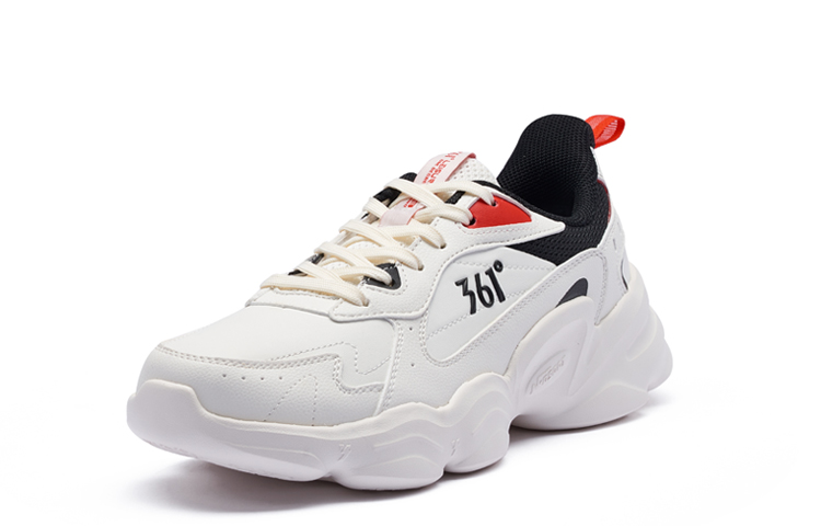 361° Cloud Anti Slip Wear Resistant Low Top Casual Shoes Men's White Black