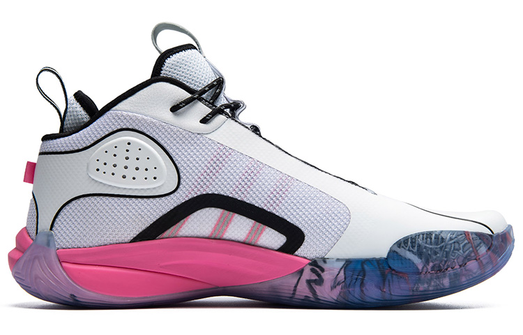 361° Zengo Shock Absorbers Slip Resistant Abrasion Resistant Mid top Basketball Shoes Men's White Pink