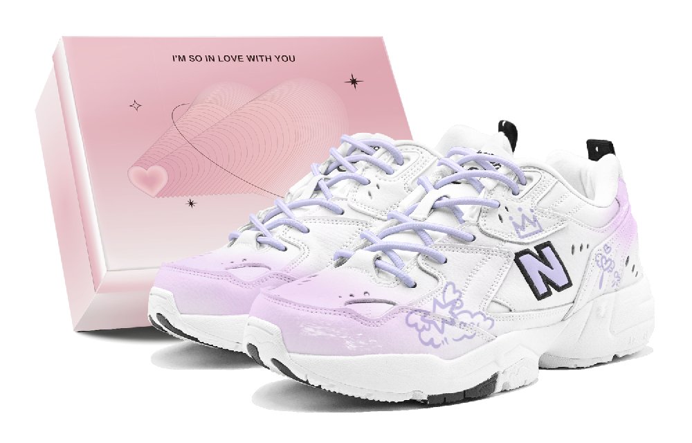 New Balance NB 608 V1 Purple Charm Star Love Low Top Training Shoes Women's Violet