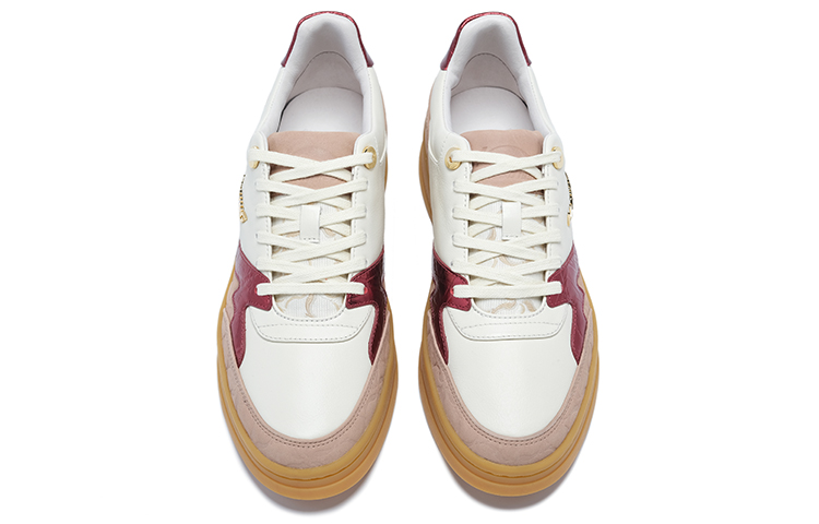 LI NING 1990 Anti Slip Wear Resistant Low Top Skateboard Shoes Women's White Brown