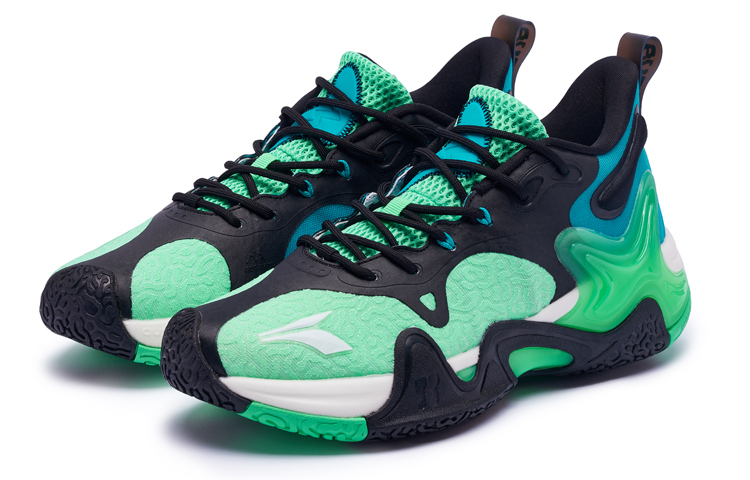 361° LAVA 2.0 Ignite On Touch Cushioning Wear-Resistant Low-Top Performance Basketball Shoes Men's Turquoise
