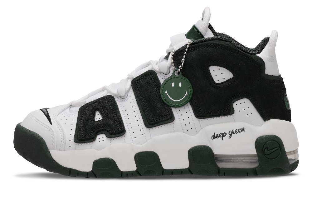 Nike Air More Uptempo Vintage Basketball Shoes Women's High-Top White/Green
