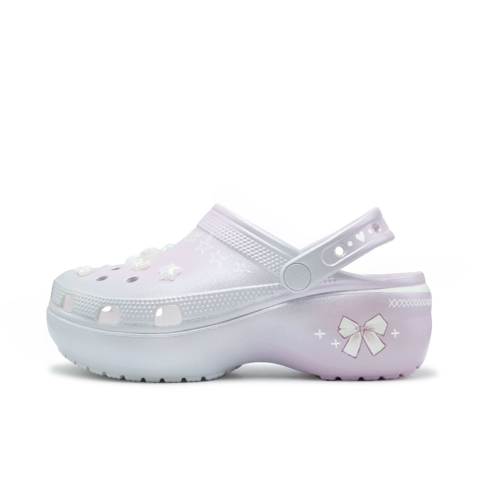 Crocs Classic Platform Clog Clogs Women's Silver Pink