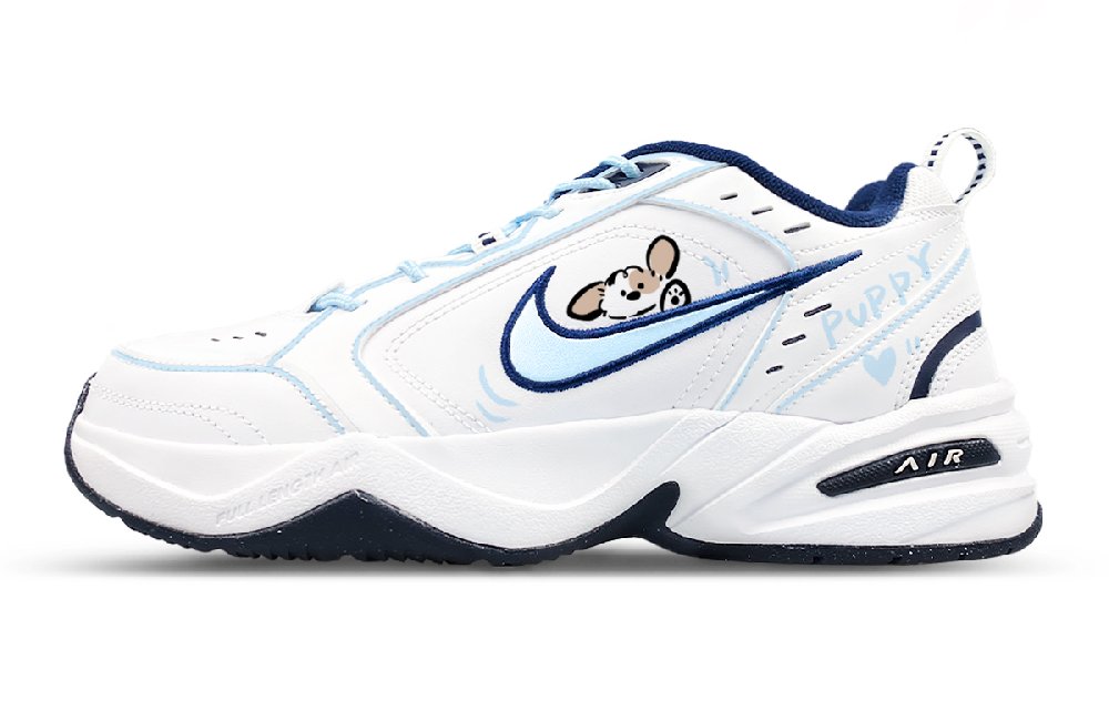 Nike Air Monarch 4 Low-Top Chunky Sneakers Unisex White Blue
