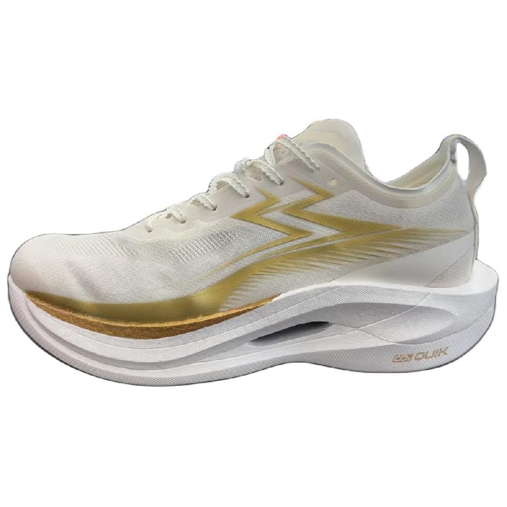 361° Flying Flame TD Cushioning And Breathable Low Top Training Sprint Running Shoes Men's White Gold