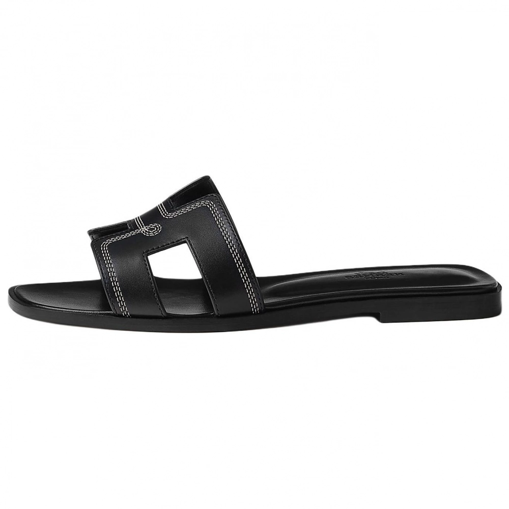 HERMES Oran Slide Slippers Women's Black