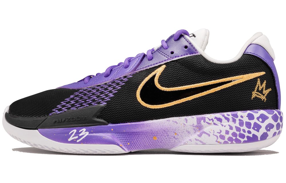 Nike Air Zoom G.T. Cut Academy Abrasion Resistant Low Top Basketball Shoes Unisex Black Purple