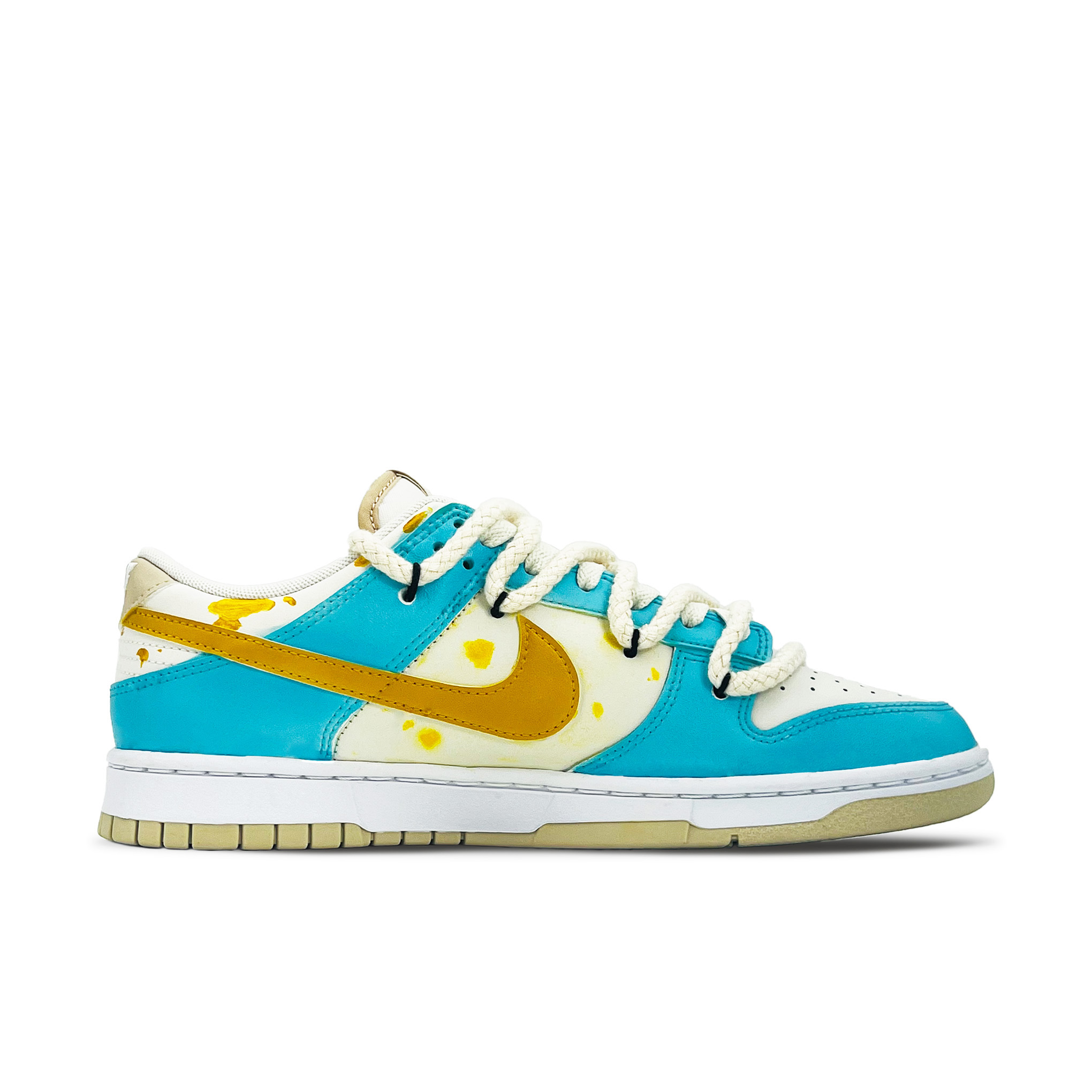 Nike Dunk Anti-Slip Wear-Resistant Low-Top Skateboard Shoes Men's Blue Yellow