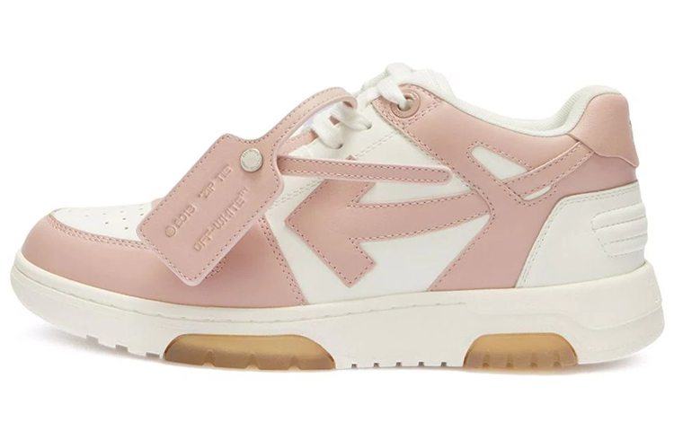 OFF WHITE Out Of Office 'OOO' Low Tops White Pink Women's