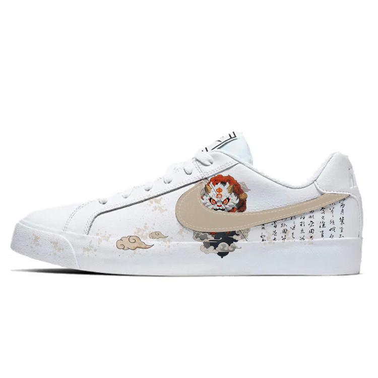Nike Court Royale Anti-Slip Wear-Resistant Low-Top Skateboard Shoes Unisex White Black