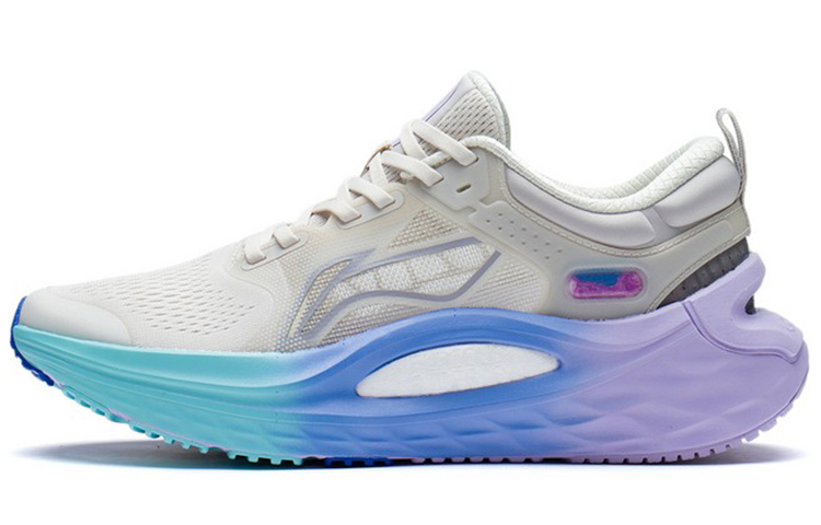 LiNing Furious Rider 6.0 Cushioning Anti-Slip And Wear-Resistant Low-Top Running Shoes Gray Blue Purple
