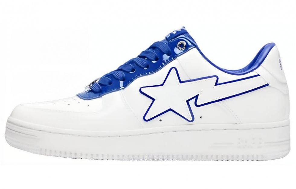BAPE A BATHING APE Bape Sta Patent Leather White Blue