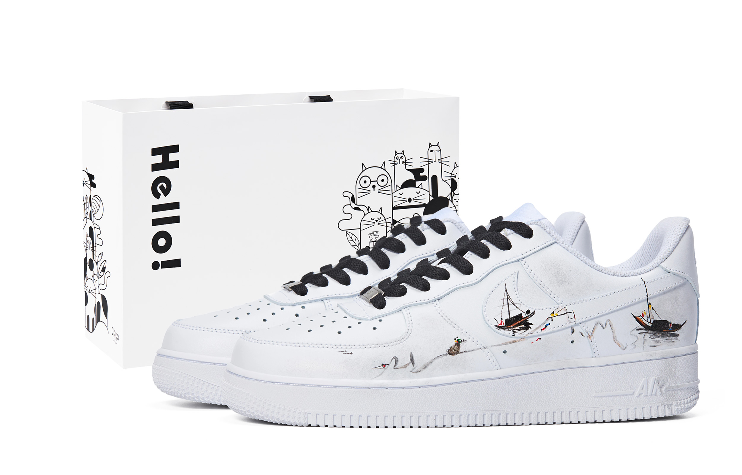 Nike Air Force 1 Abrasion Resistant Low top Skateboard Shoes Men's White