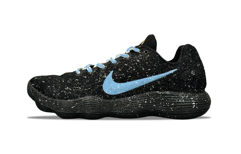 Nike Hyperdunk 2017 YDCC Crushed Star Waves Baby's Breath Abrasion Resistant Low top Basketball Shoes Unisex Black Blue