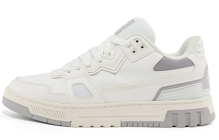 Kappa Anti-Slip Wear-Resistant Low-Top Skateboard Shoes Unisex White Gray