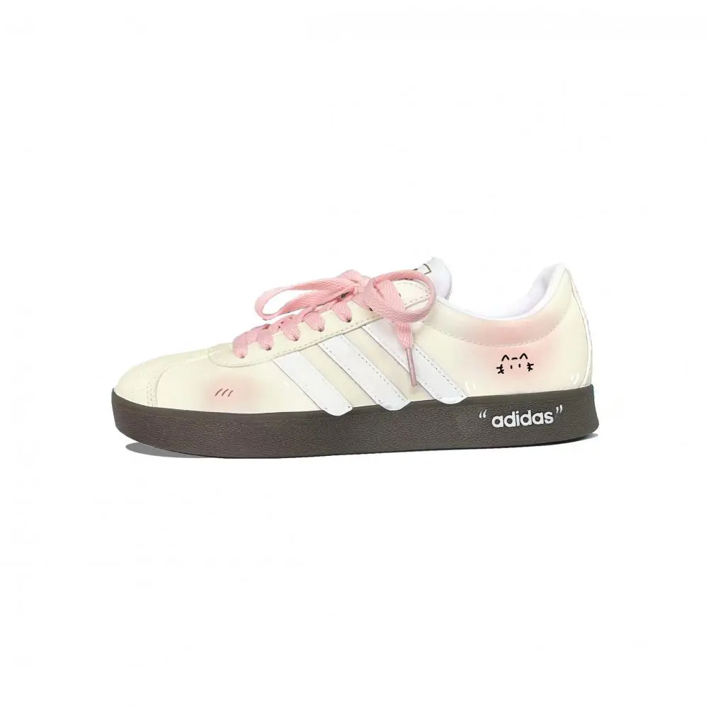 Adidas VL COURT 2.0 Sweet Daydreams Low top Skateboard Shoes Unisex Custard