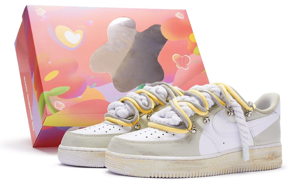Nike Air Force 1 07 Air Force 1 Low Top Skateboard Shoes Men's Beige Gray