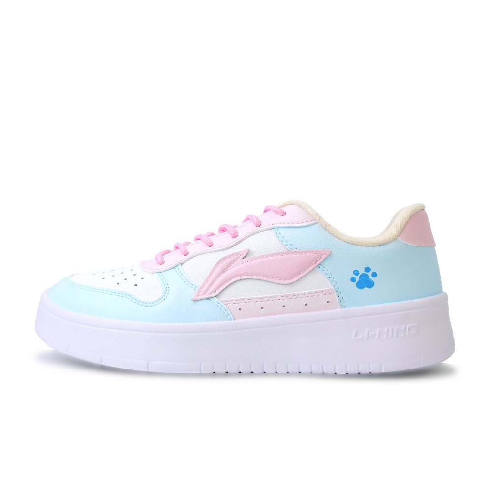 LiNing Pontoon Boats Abrasion Resistant Breathable Low Top Skateboard Shoes Unisex Blue Pink