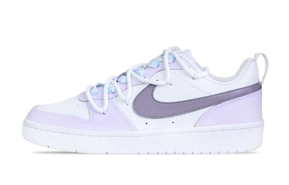 Nike Court Borough Low Grape Soda Anti Slip Wear Resistant Low Top Skateboard Shoes GS White Purple