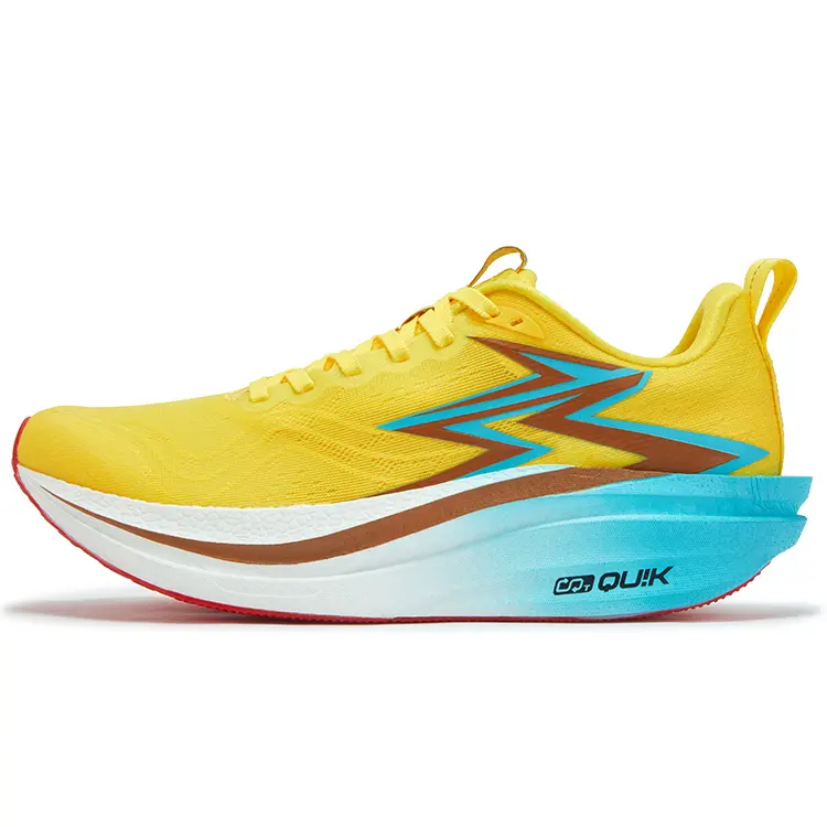 361° Flame 4MIX Cushioning And Breathable Low top Carbon Plate Racing Running Shoes Unisex Acid Yellow